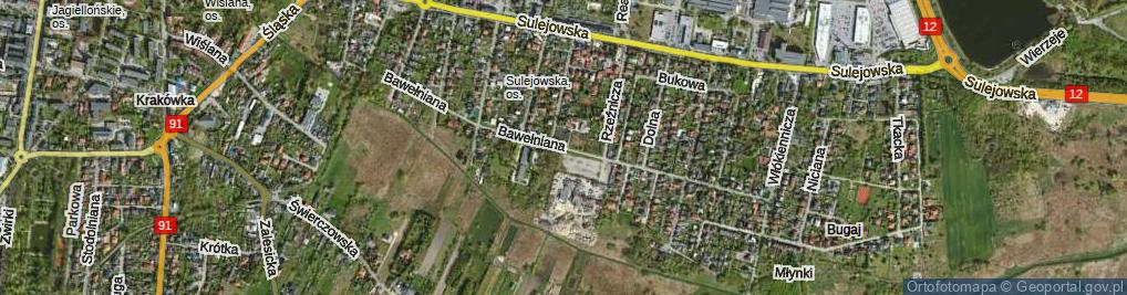 Zdjęcie satelitarne Bawełniana ul.